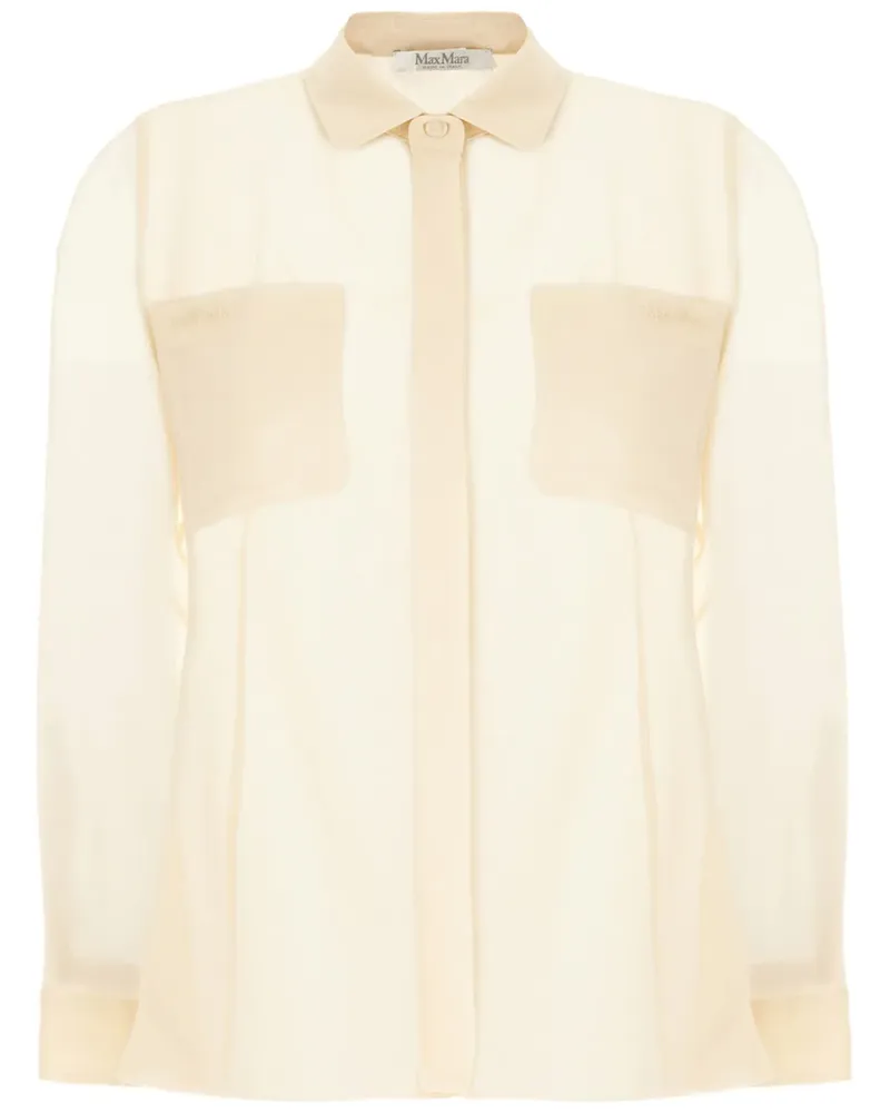 Max Mara Seidenhemd mit Logo-Stickerei - Nude Nude