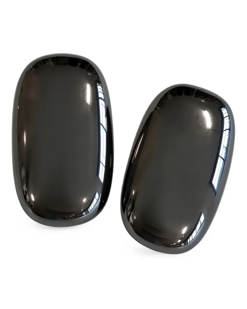Brunello Cucinelli polished oval earrings - Schwarz Schwarz
