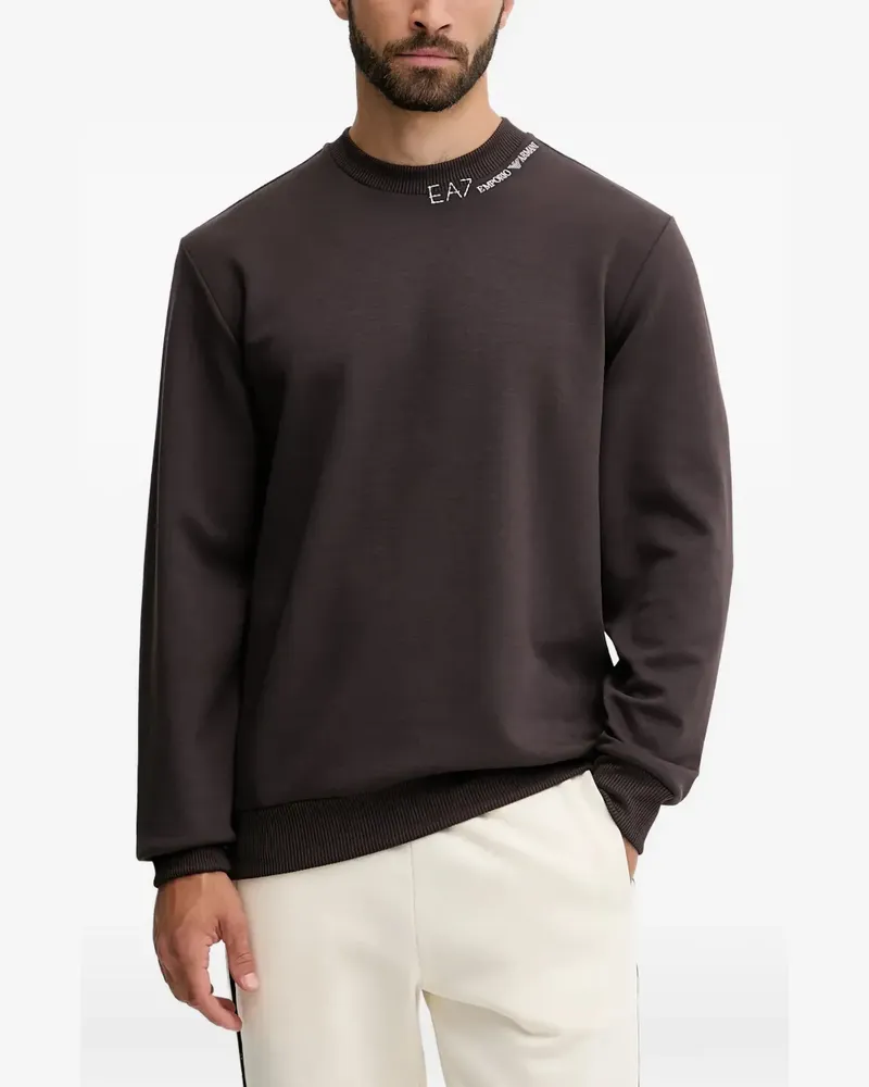 EA7 logo-detail crew-neck sweatshirt - Braun Braun