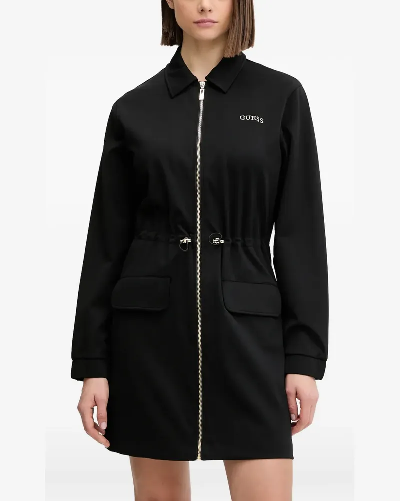 Guess Carla zip drawstring mini dress - Schwarz Schwarz