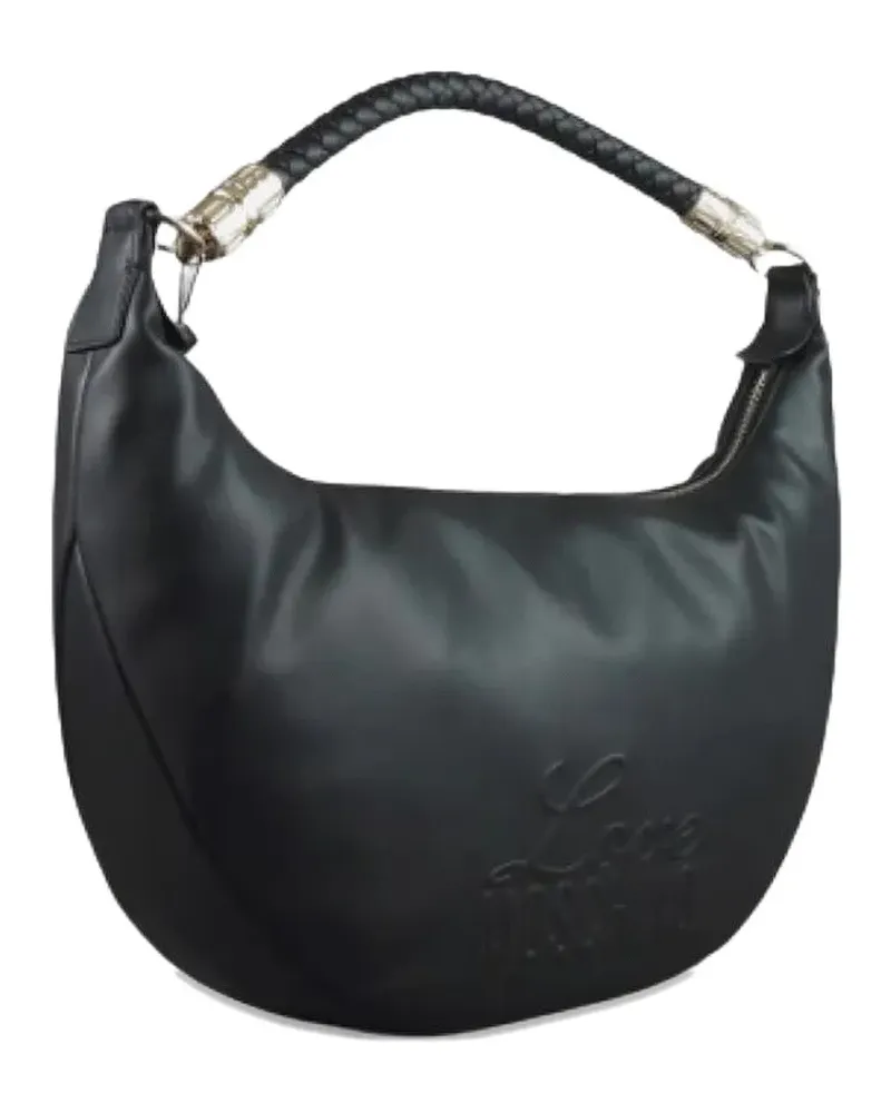 Moschino logo-detail braided-handle tote bag - Schwarz Schwarz