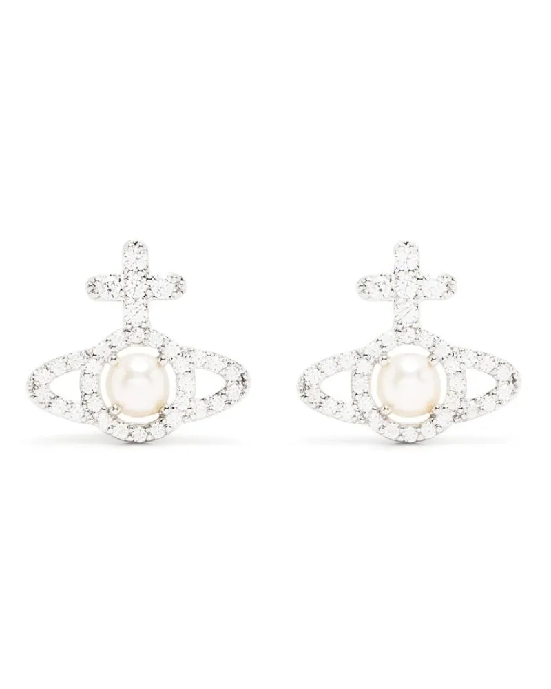 Vivienne Westwood Orb Ohrringe mit Kristallen - Silber Silber