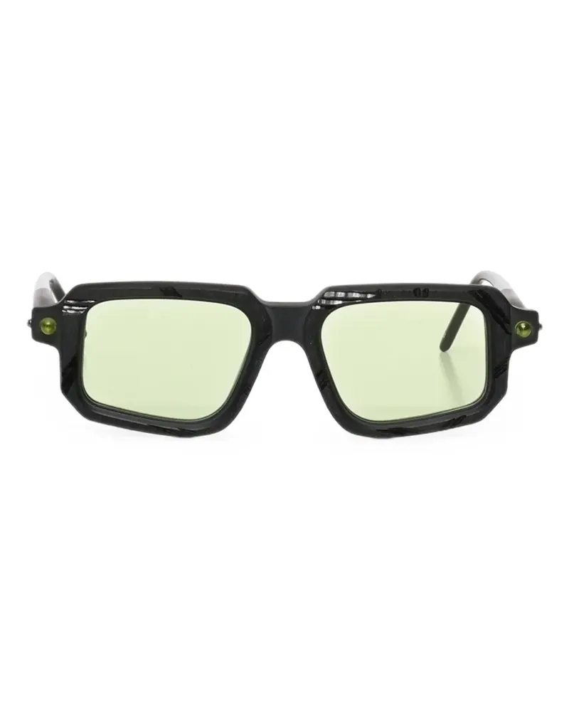 KUBORAUM P23 Sonnenbrille mit geometrischem Gestell - Schwarz Schwarz