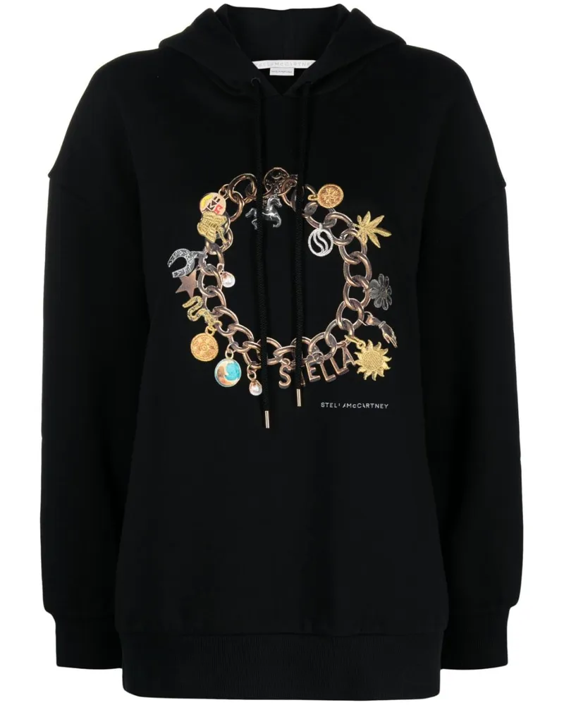 Stella McCartney Hoodie mit Logo-Print - Schwarz Schwarz