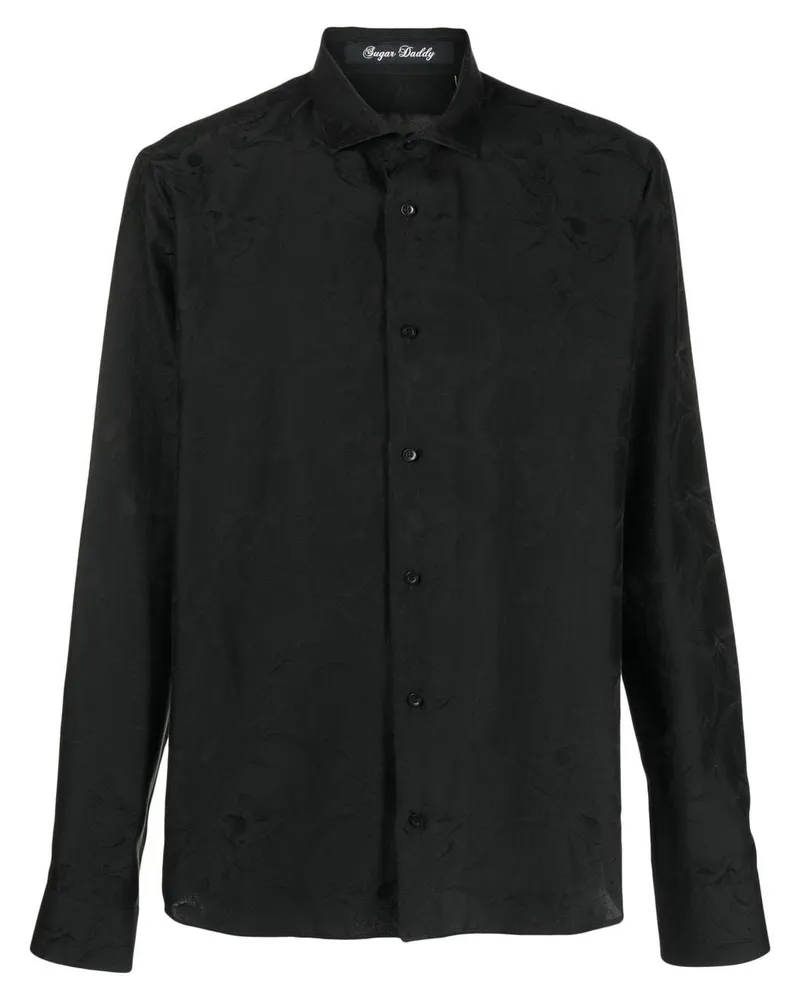 Philipp Plein Hemd mit Jacquardmuster - Schwarz Schwarz