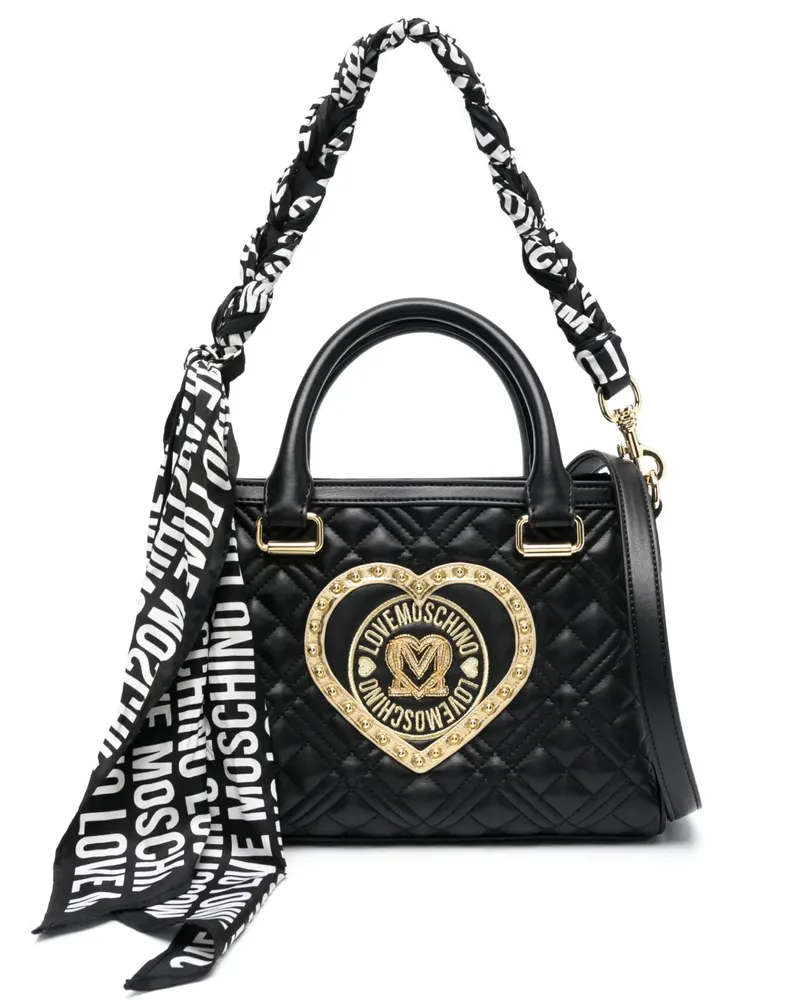 Moschino Shopper mit Herz-Patch - Schwarz Schwarz
