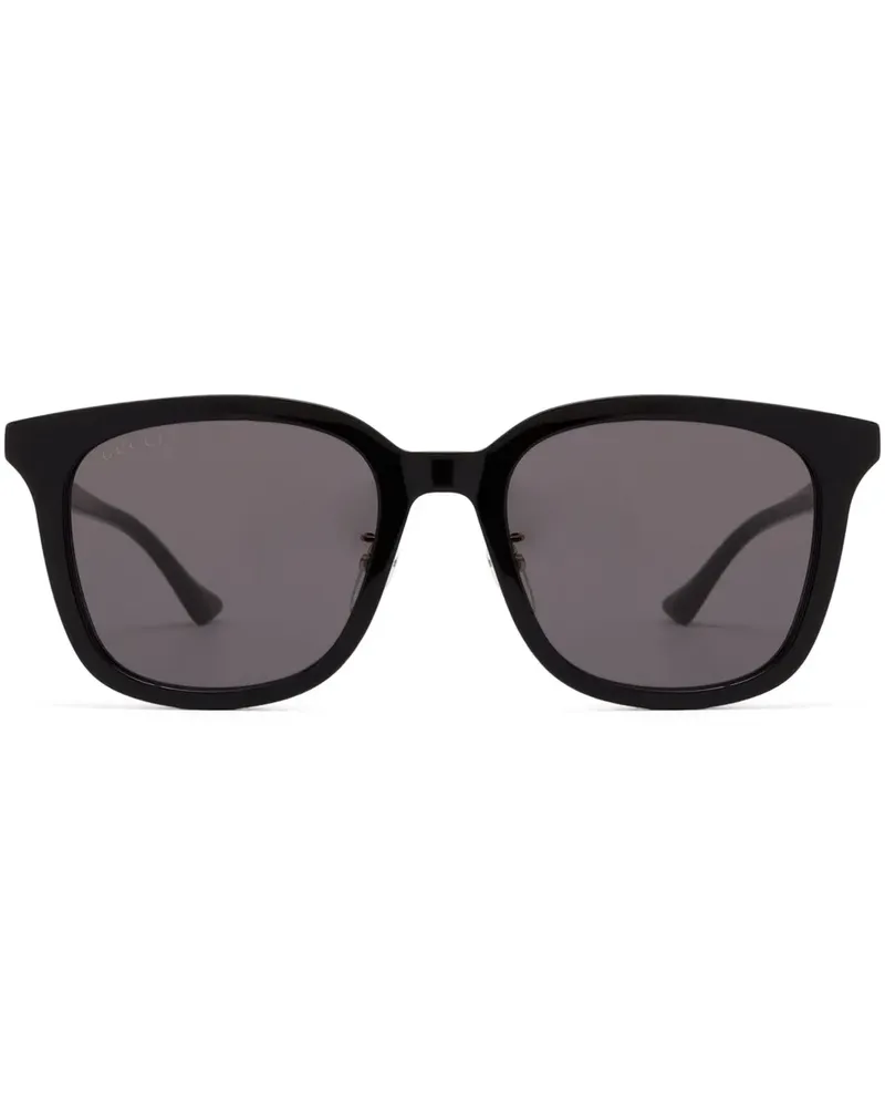 Gucci Sonnenbrille mit eckigem Gestell - Schwarz Schwarz