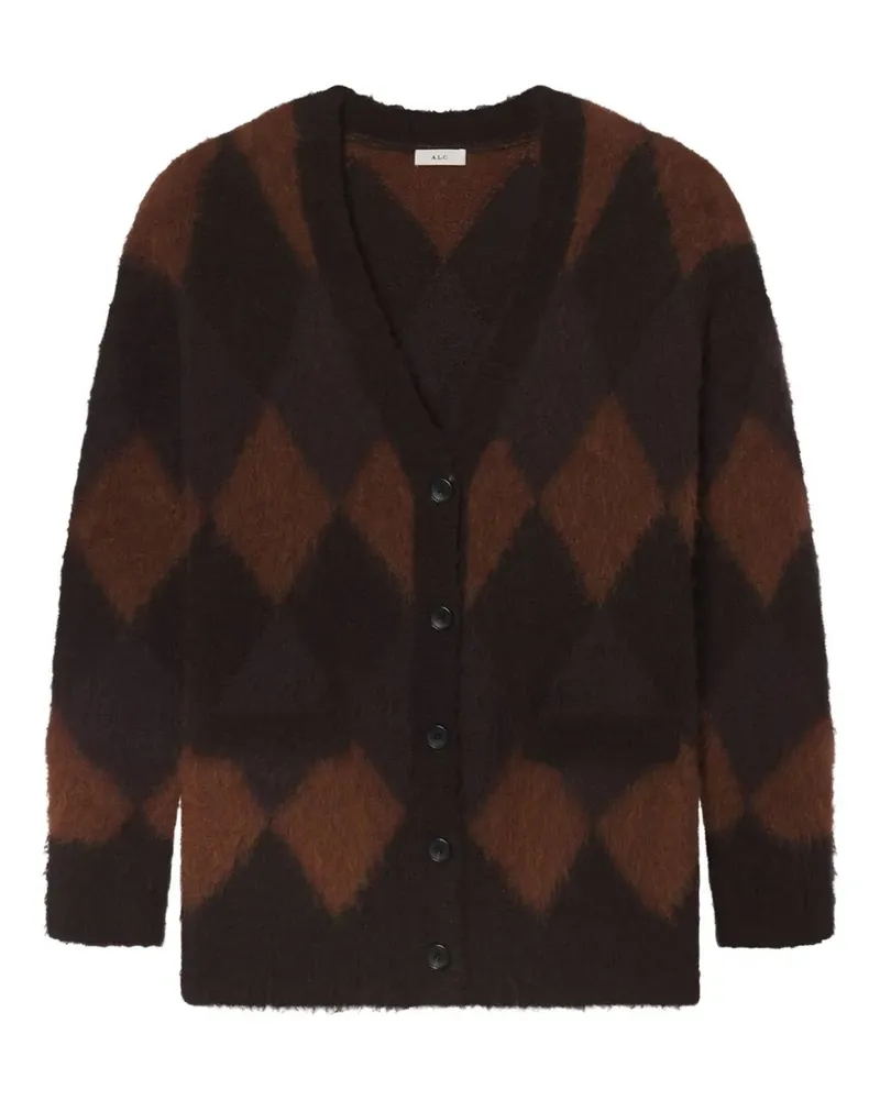 A.L.C. Reid Cardigan mit Argyle-Muster - Braun Braun