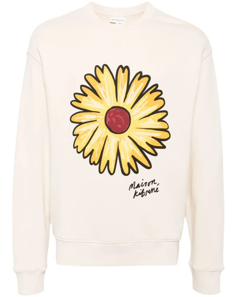 Kitsuné Pullover mit Sonnenblumen - Nude Nude