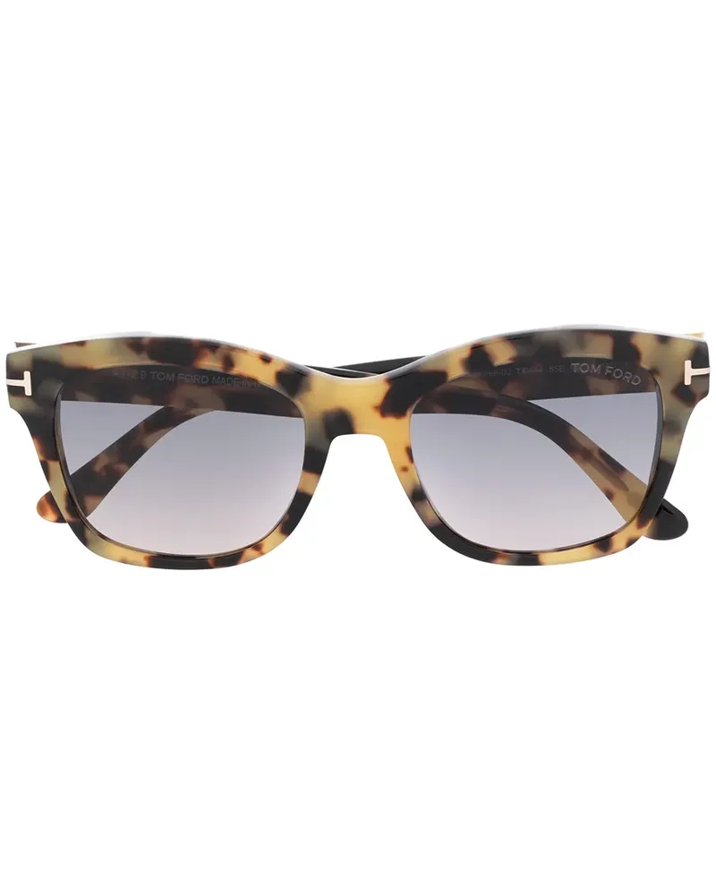 Tom Ford Eckige Sonnenbrille in Schildpattoptik - Braun Braun