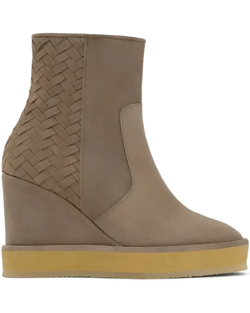 Castañer Gewebte Brelia Wedge-Stiefel 100mm - Nude Nude