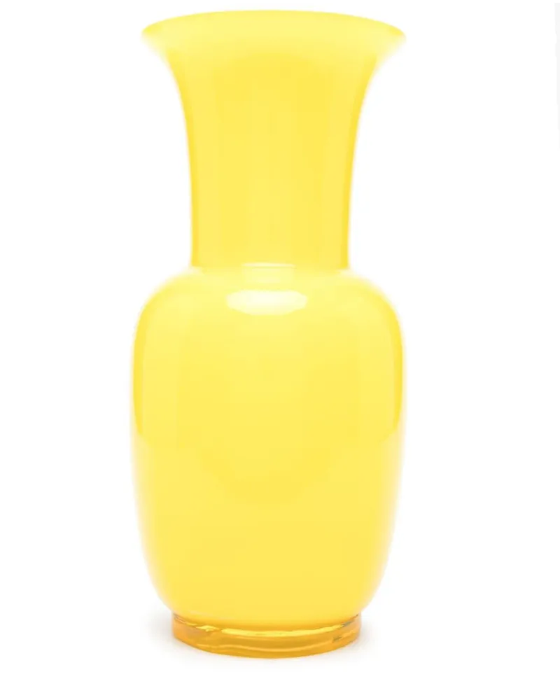 Opalino Vase aus Muranoglas 36cm - Gelb