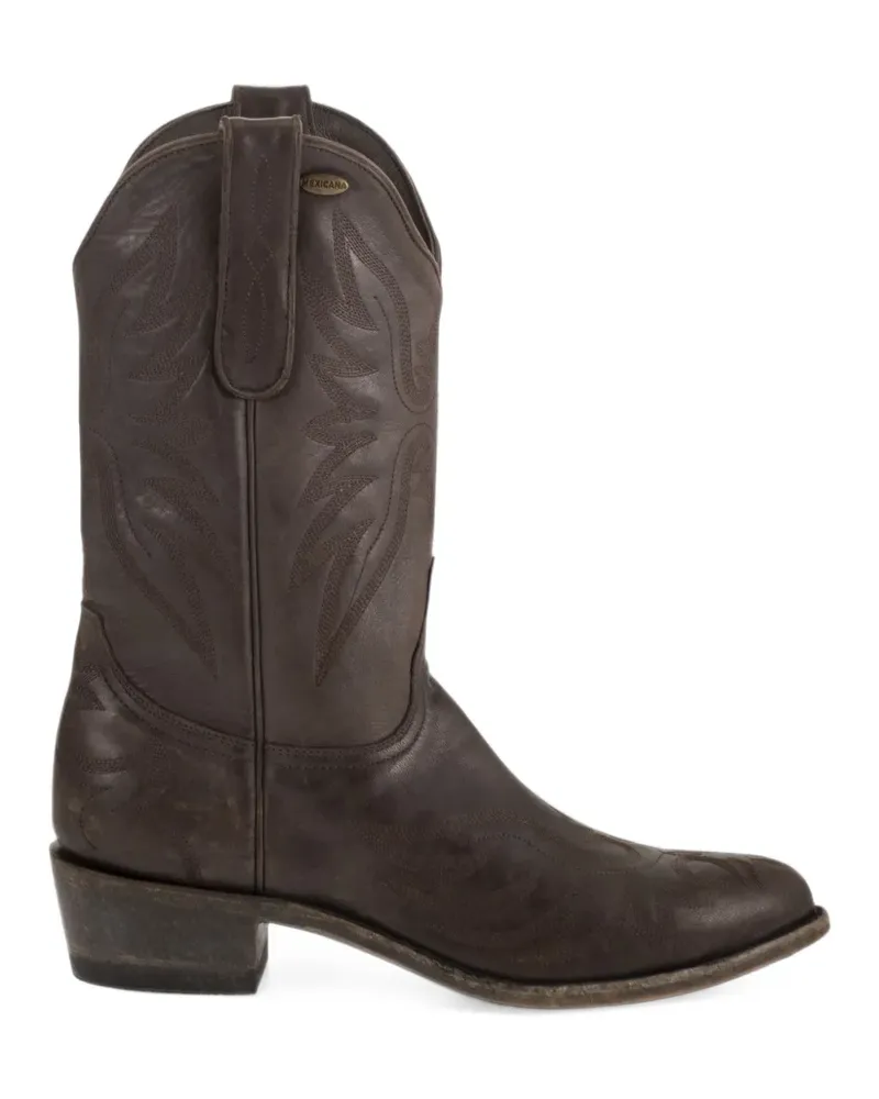 Mexicana Aguila Mex Stiefel mit Stickerei - Braun Braun