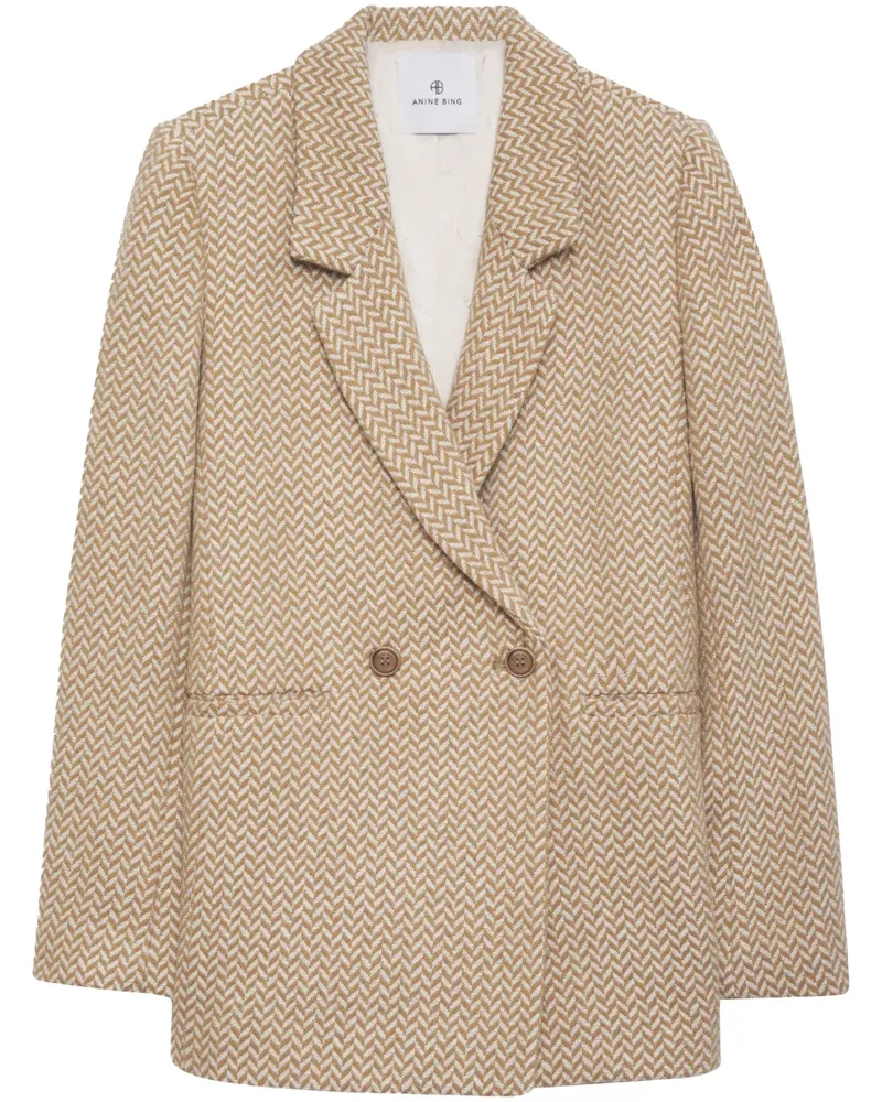 Anine Bing Doppelreihiger Blazer - Nude Nude