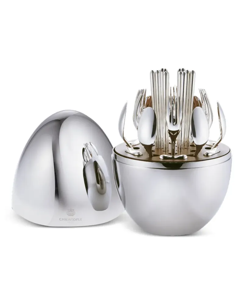 Christofle Mood Asia Besteck-Set in Eierform (24er-Set) - Silber Silber
