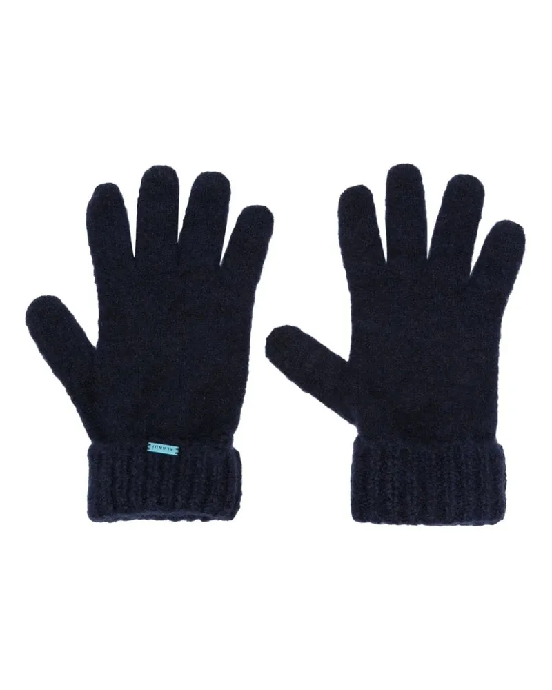 Alanui Handschuhe aus Kaschmir-Seidengemisch Blau
