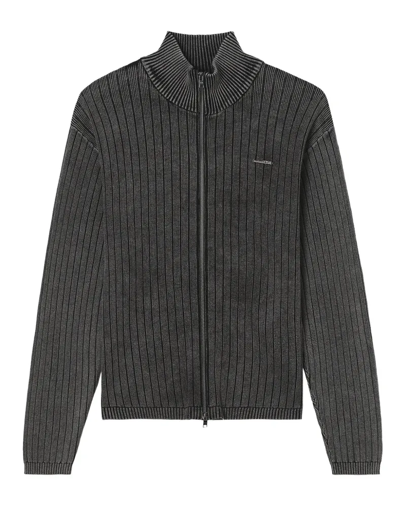 Izzue Gerippter Cardigan mit Reißverschluss - Grau Grau