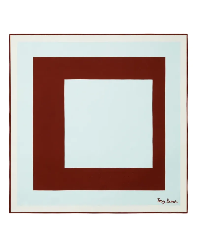 Tory Burch geo square silk neckerchief - Blau Blau