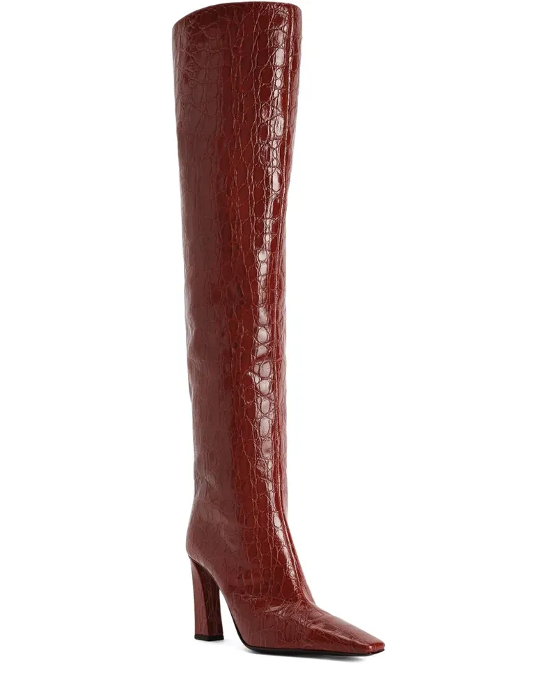 Giuseppe Zanotti Stiefel mit Kroko-Optik 90mm - Rot Rot