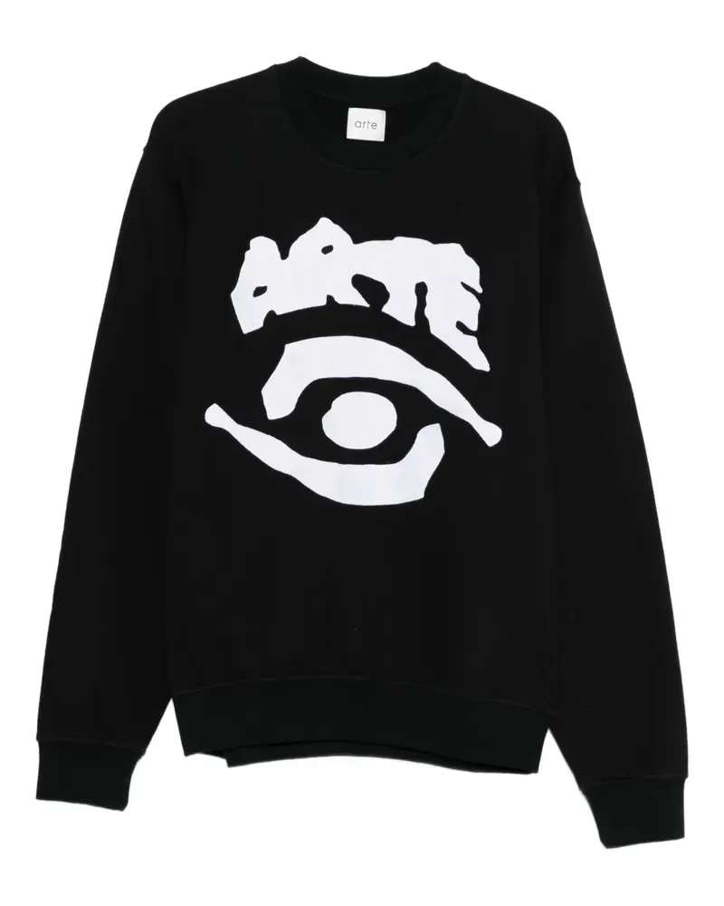 Arte Antwerp Sweatshirt mit Augenstickerei - Schwarz Schwarz