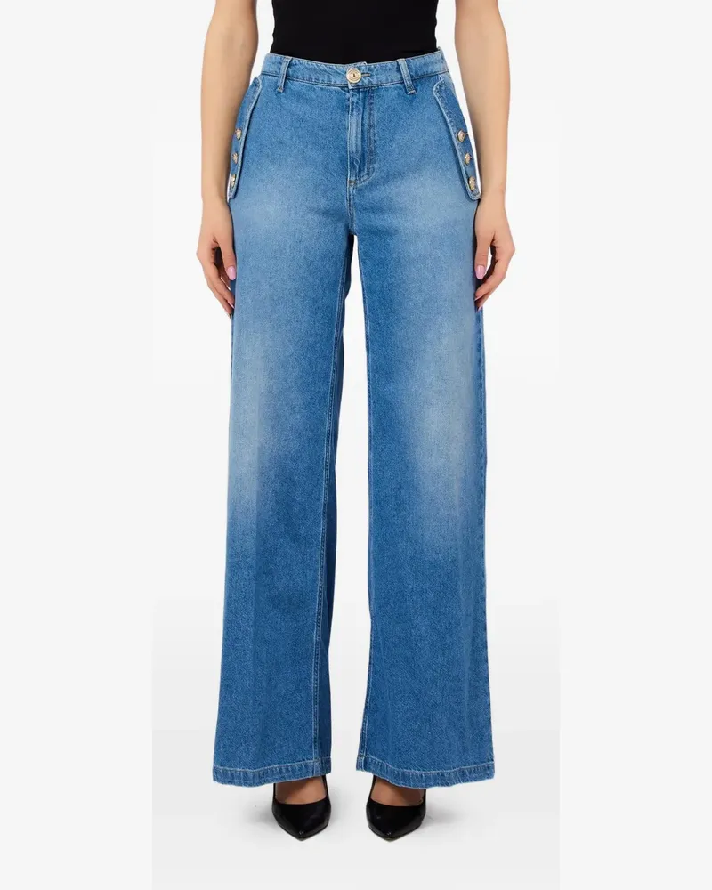 Liu Jo button-detail wide-leg trousers - Blau Blau