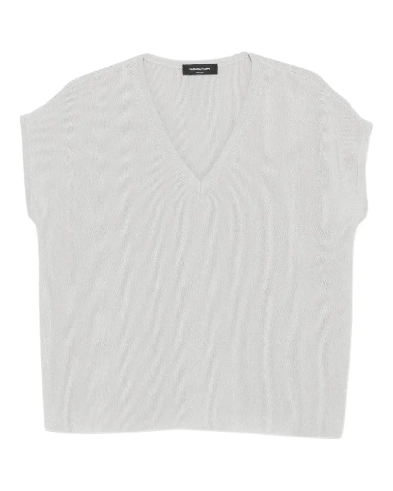 Fabiana Filippi T-Shirt mit V-Ausschnitt - Grau Grau