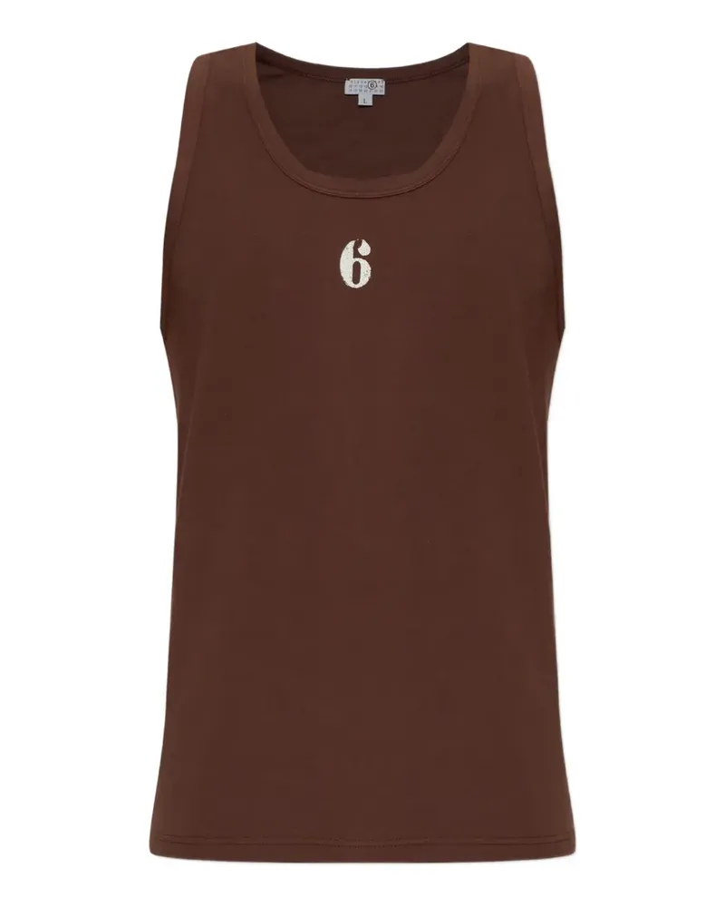 Maison Margiela logo-print tank top - Braun Braun