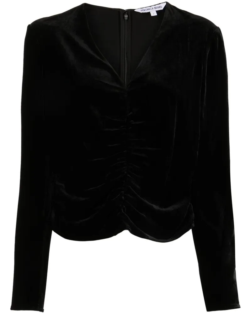 Veronica Beard Pelona Bluse aus Samt - Schwarz Schwarz