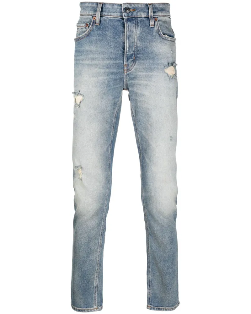 Haikure Gerade Jeans mit Stone-Wash-Effekt Blau