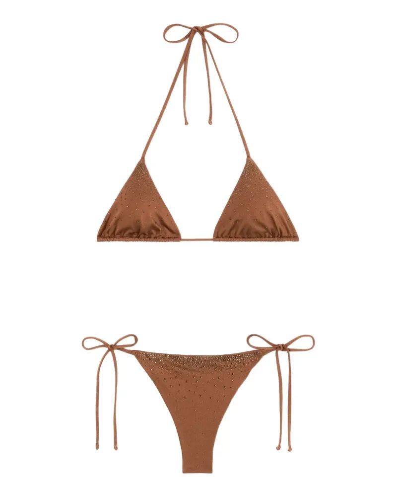MC2 Saint Barth Bikini mit Kristallen - Braun Braun