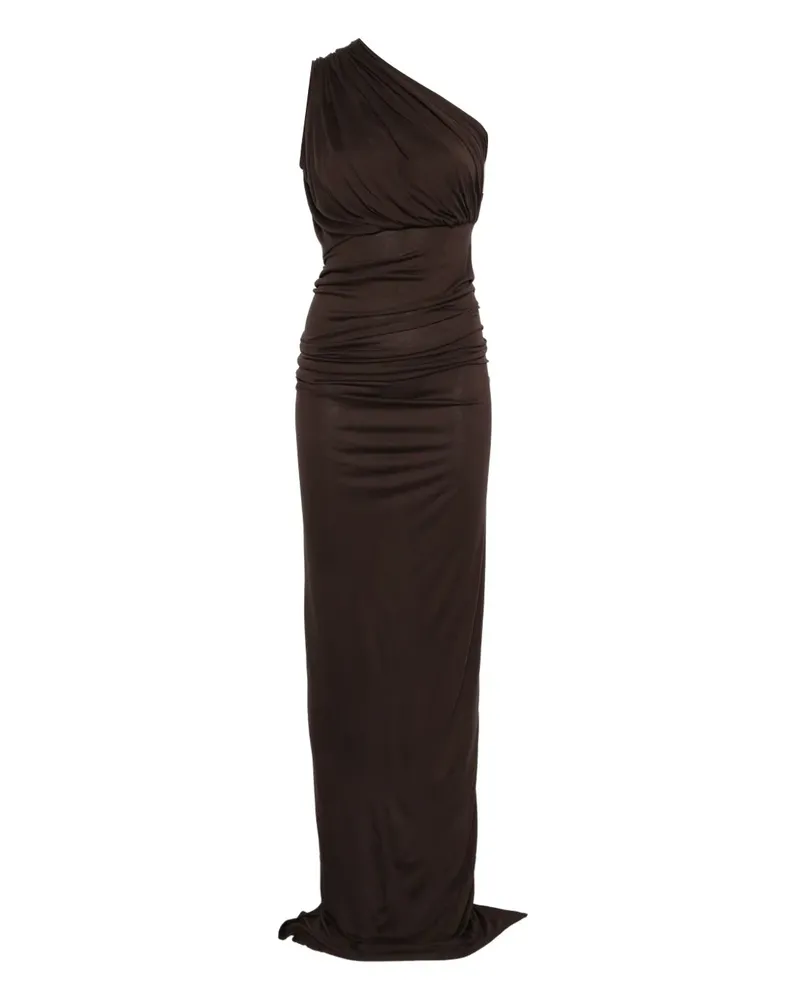 Rick Owens Lilies Drapiertes One-Shoulder-Kleid - Braun Braun
