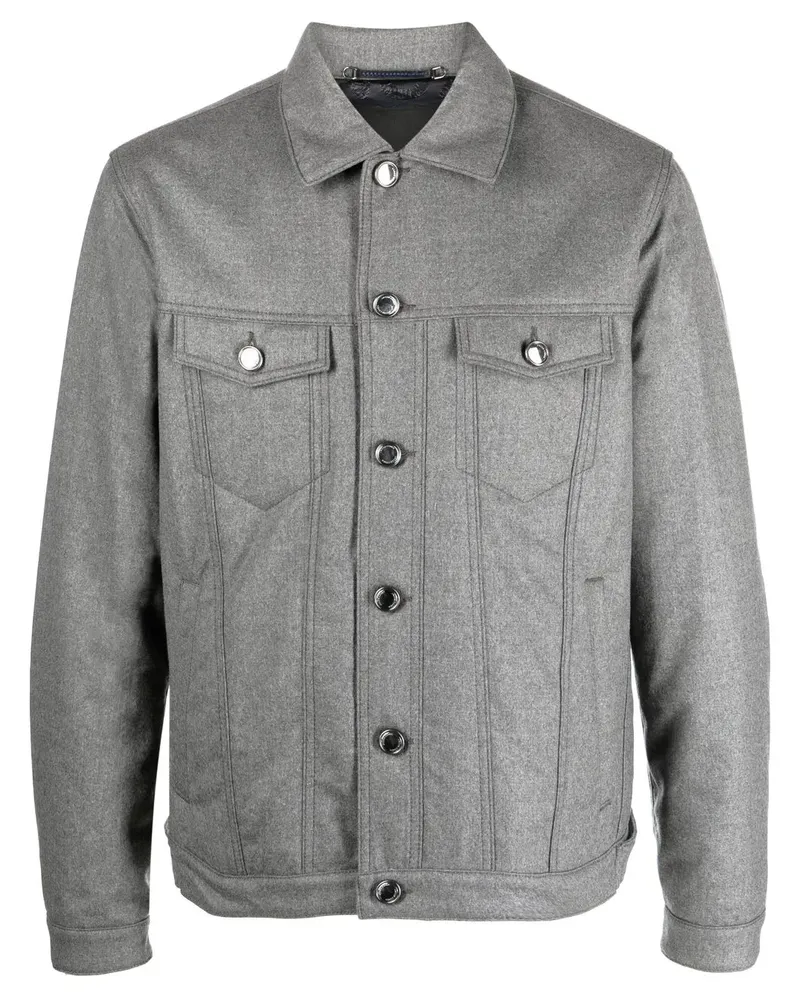 Jacob Cohën Gefütterte Jacke mit Knöpfen - Grau Grau