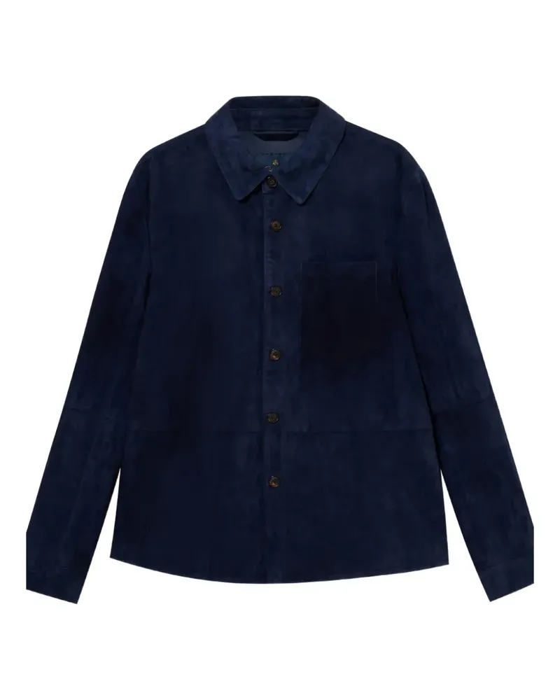 Brooks Brothers Hemdjacke aus Wildleder - Blau Blau