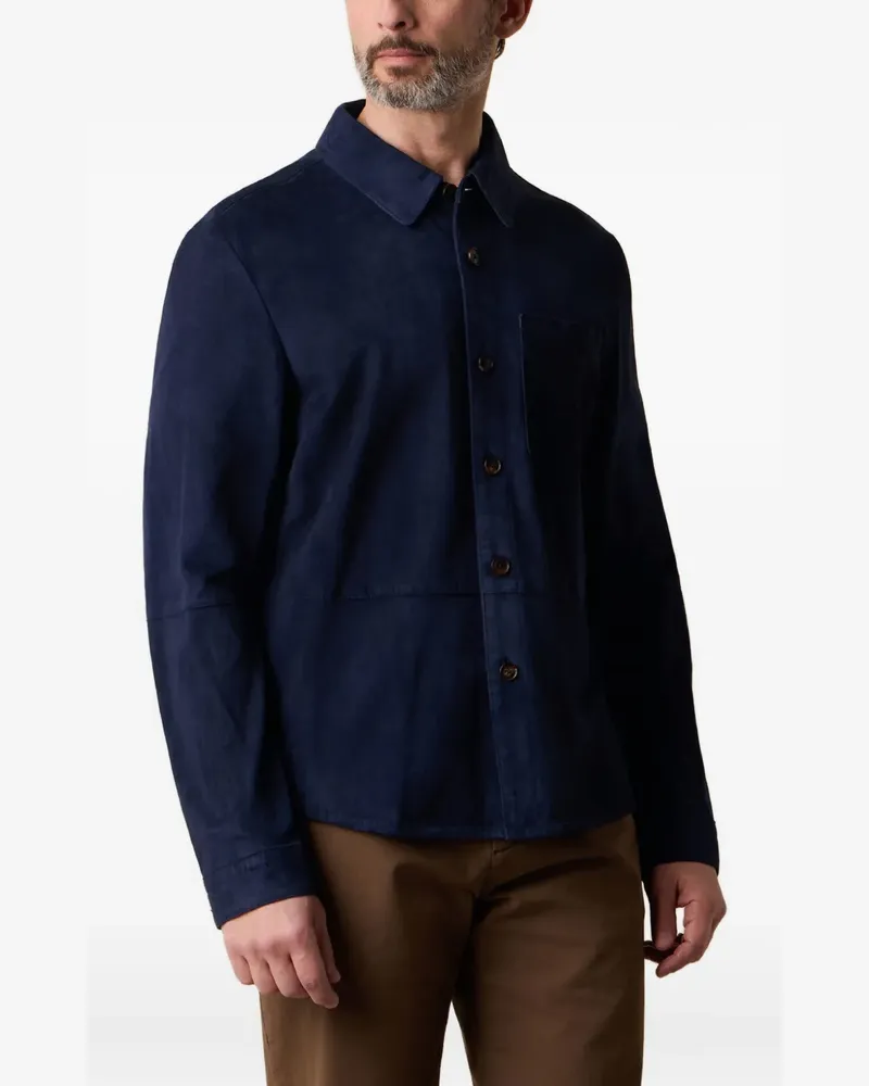 Brooks Brothers Hemdjacke aus Wildleder - Blau Blau
