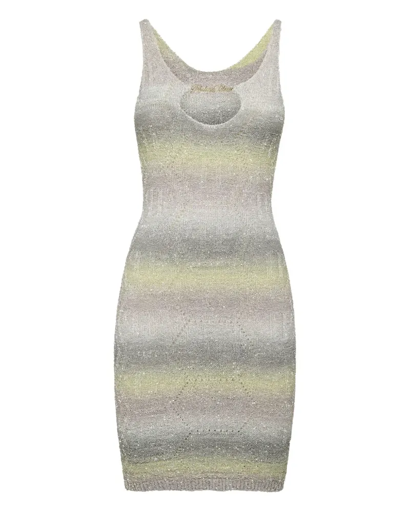 Philipp Plein Gestreiftes Minikleid - Grau Grau