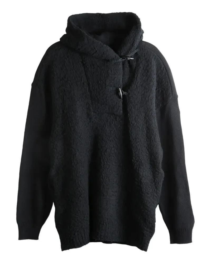 Yohji Yamamoto hooded toggle-fastening sweater - Schwarz Schwarz
