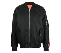 Bomberjacke mit Schloss-Patch - Schwarz