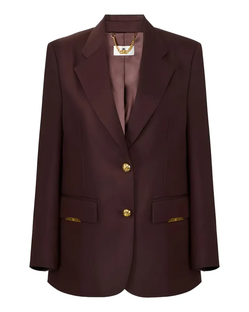 Elisabetta Franchi jewel-plaques single-breasted blazer - Braun Braun