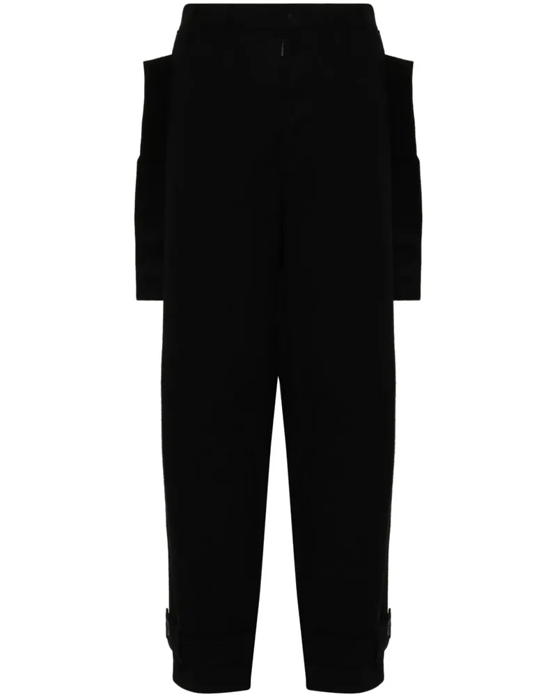 Yohji Yamamoto Hose mit tiefem Schritt - Schwarz Schwarz
