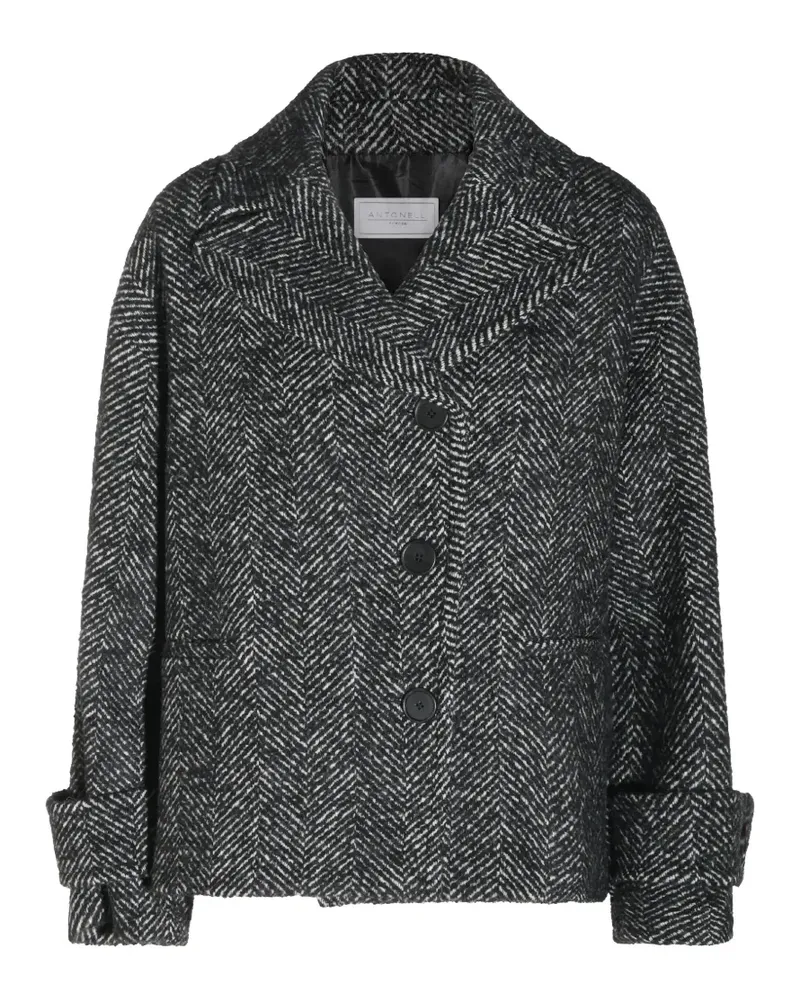 Antonelli Firenze Jacke mit Fischgrätenmuster - Schwarz Schwarz