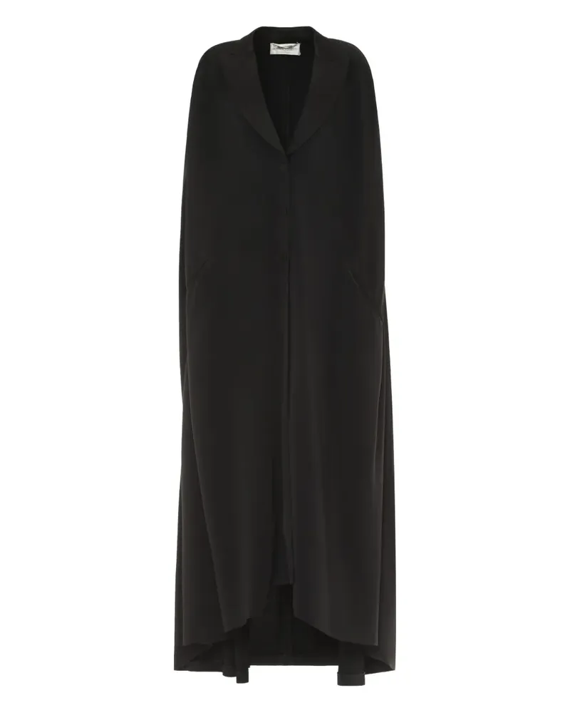 Alberta Ferretti Cape mit Reverskragen - Schwarz Schwarz