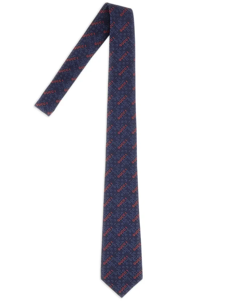 Gucci Krawatte aus Seide mit Stickerei - Blau Blau