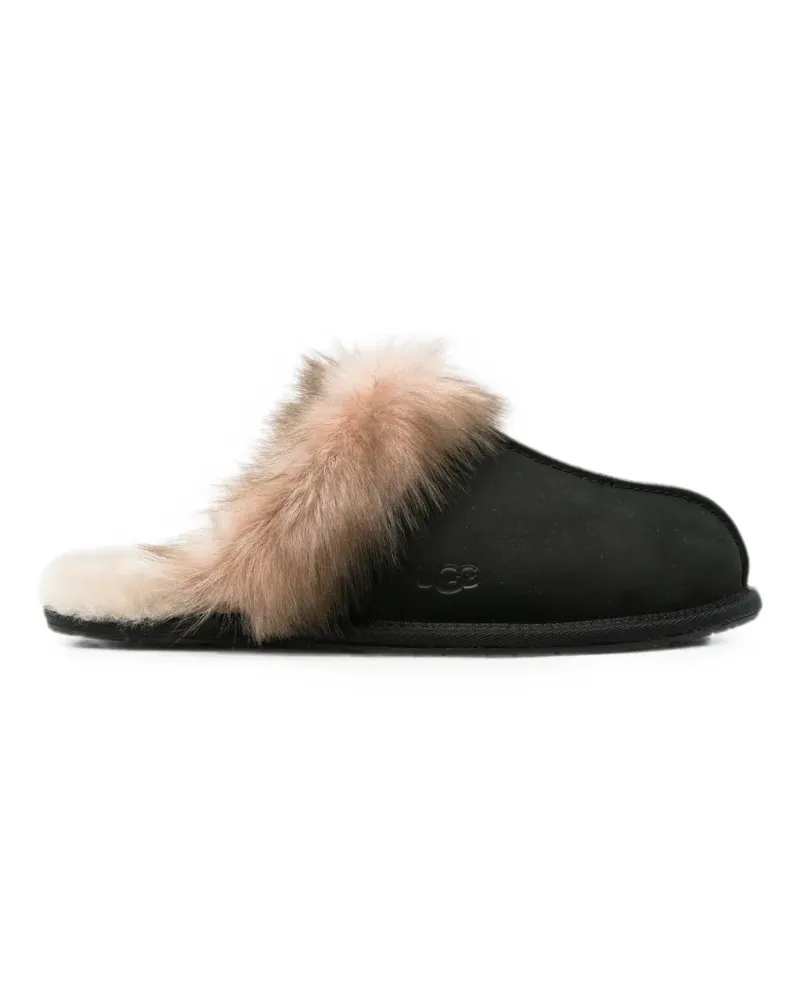 UGG shearling-trim slip-on slippers - Schwarz Schwarz