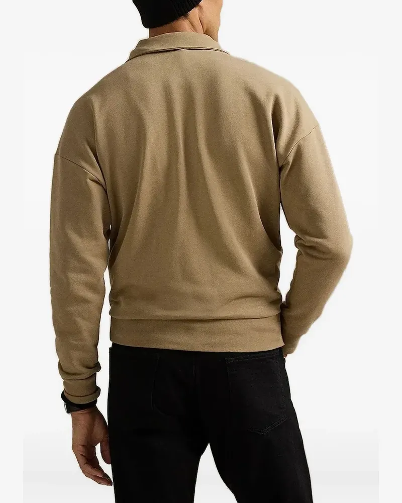 Ralph Lauren Besticktes Sweatshirt mit Reißverschluss - Nude Nude