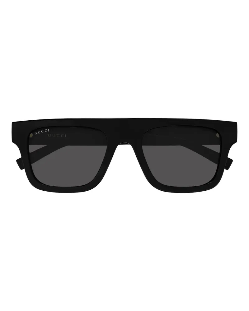 Gucci Sonnenbrille mit eckigem Gestell - Schwarz Schwarz
