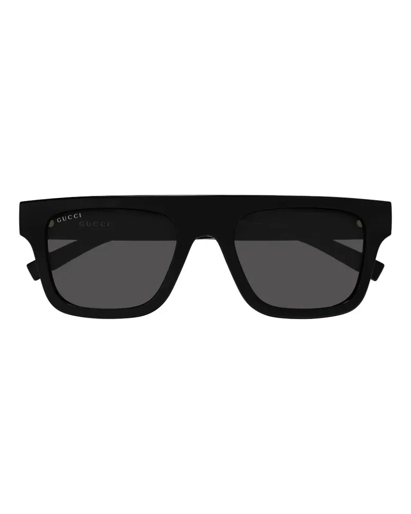 Gucci Sonnenbrille mit eckigem Gestell - Schwarz Schwarz
