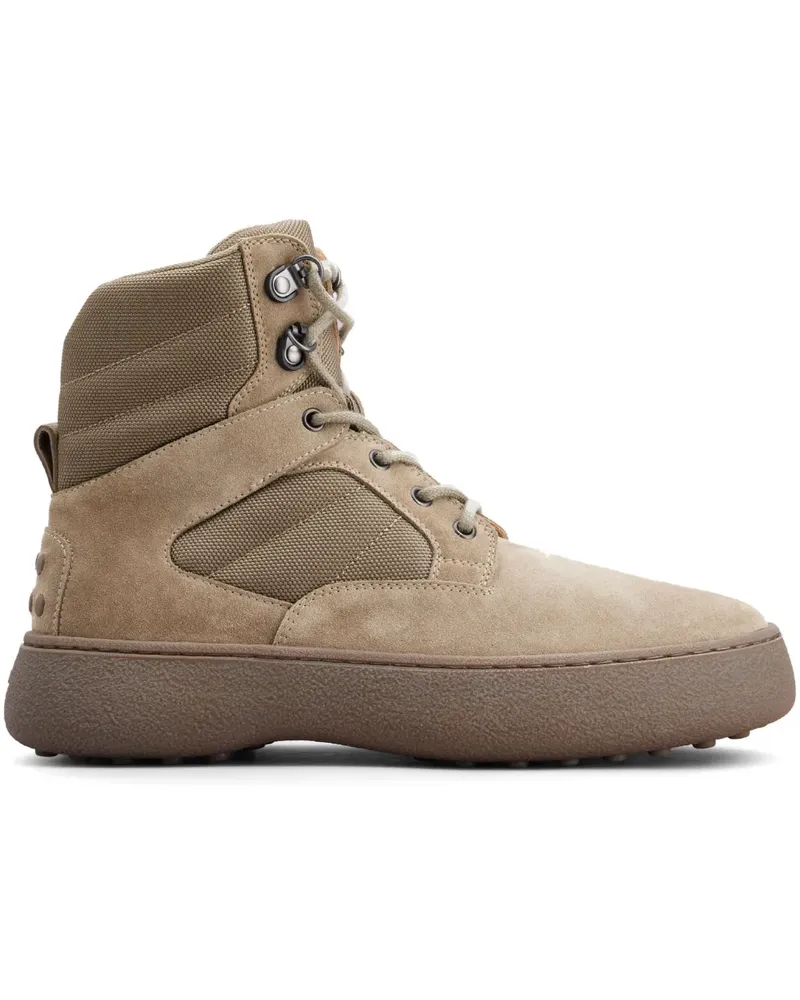 TOD'S Schnürstiefel mit Wildledereinsätzen - Nude Nude