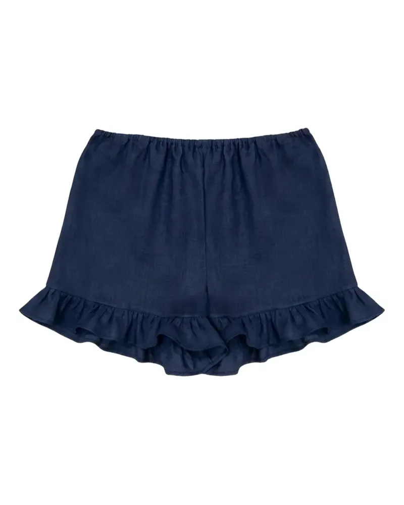 SLEEPER Kurzer Strampler aus Leinen - Blau Blau