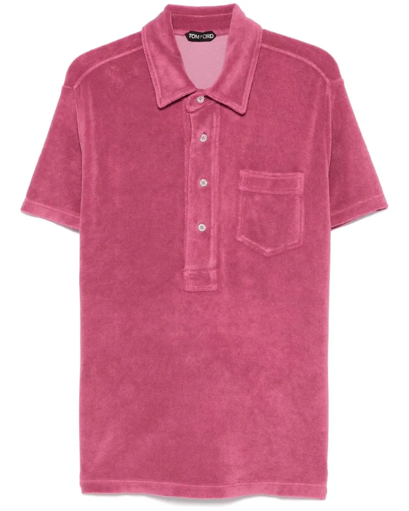 Tom Ford Poloshirt mit Frottee-Effekt - Rosa Rosa