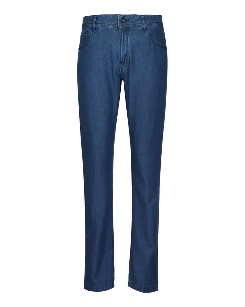 Kiton logo-patch jeans - Blau Blau